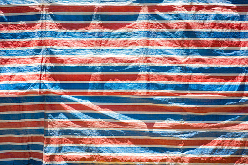 Image of fabric texture with red-white-blue stripes, Hong Kong style
