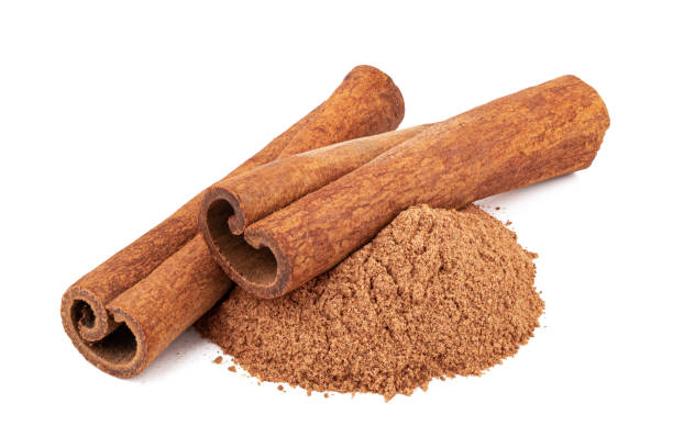 istock Cinnamon sticks with rope isolated on white background 1222166971