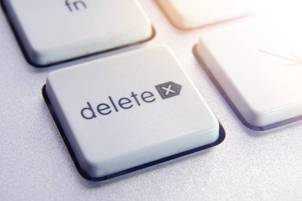 Delete key button of a computer keyboard. Macro photography. Delete key button of a computer keyboard. Macro photography. delete key stock pictures, royalty-free photos & images