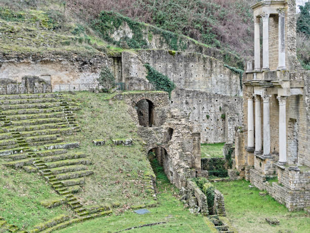 Volterra, roman theatre ruins in italy