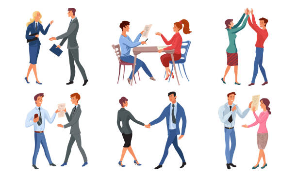 Ilustración de Personas Positivas Que Tienen Éxito Trato Y Tala De Ilustración Vectorial Feliz y más Vectores Libres de Derechos de Discusión - iStock Ilustración de Personas Positivas Que Tienen Éxito Trato Y Tala De Ilustración Vectorial Feliz y más Vectores Libres de Derechos de Discusión - iStock