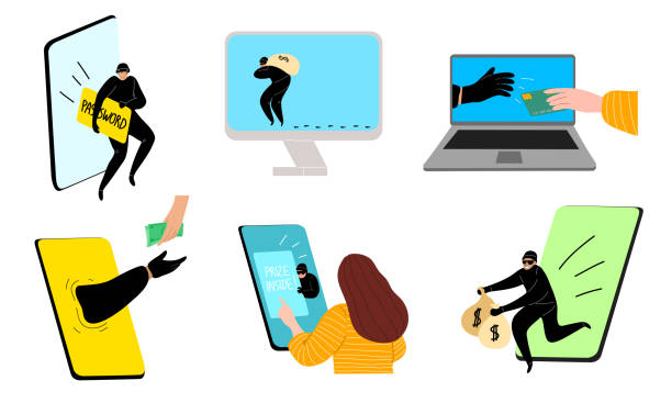 istock Criminals committing cyber crimes and stealing money in electronic technologies 1222173356