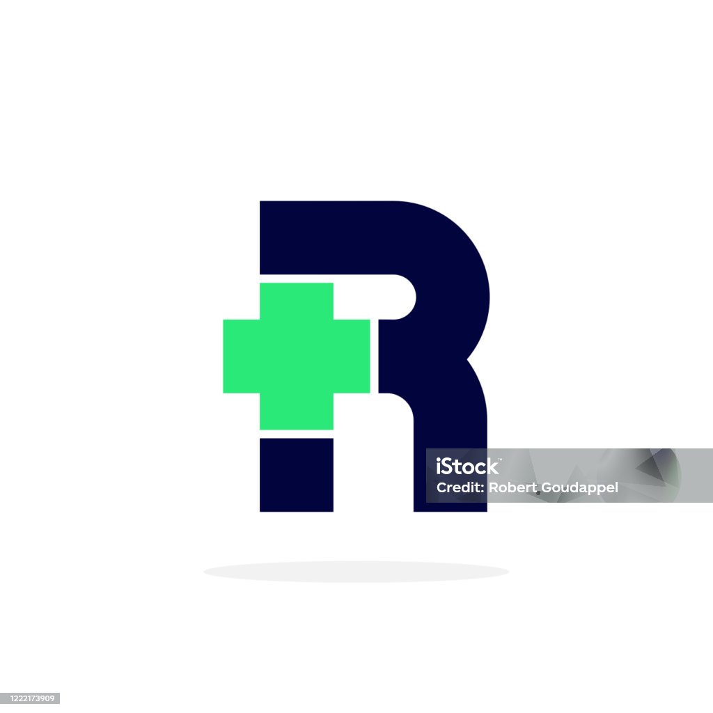 Letter R With Cross Vector Logo Letter Medical Cross R Stock Illustration - Download Image ...