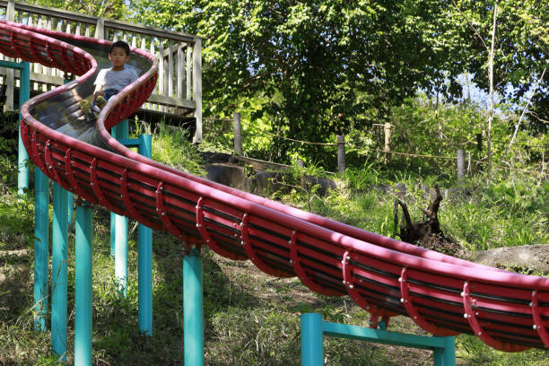 istock Japanese boy on the slide (fifth grade at elementary school) 1222175881