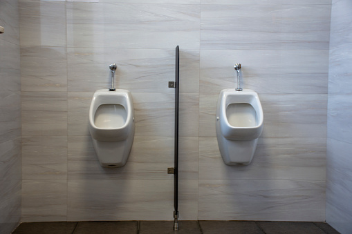 Modern public toilet room: the urinal