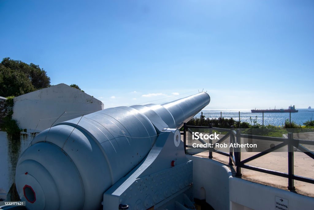 The 100 Ton Gun at the Napier of Magdala Battery in Gibraltar Gibraltar Stock Photo