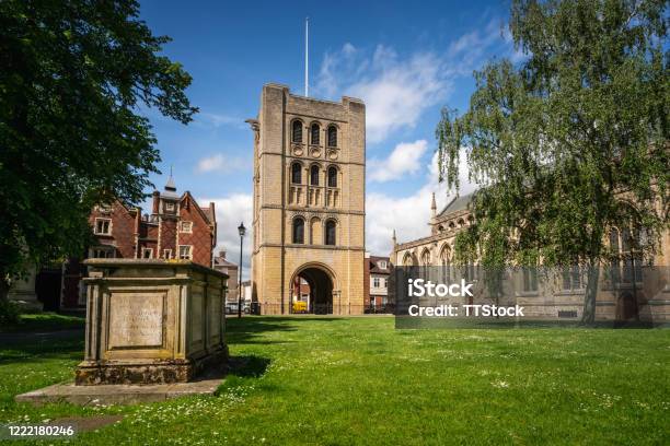 Norman Tower In Bury St Edmunds Market Town Stock Photo - Download Image Now - Burying, Cathedral, England