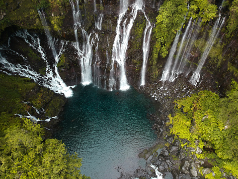 Bird eye view of the « grand Gallet » waterfall