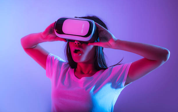 istock Surprised millennial girl in virtual reality glasses 1222186235