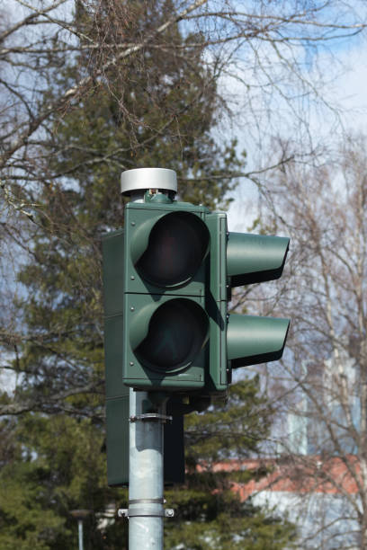 istock Not working traffic light with a pedestrian crossing. 1222186592