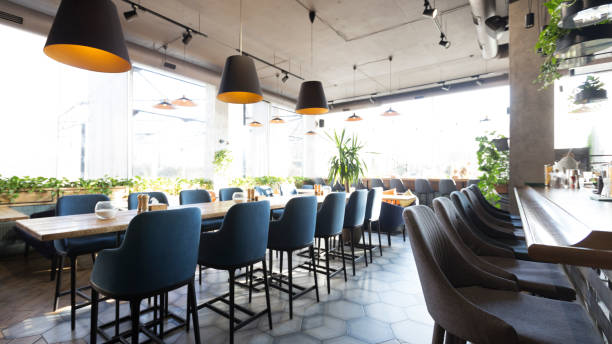 istock Public place interior design, quarantine time, nobody indoors 1222187312