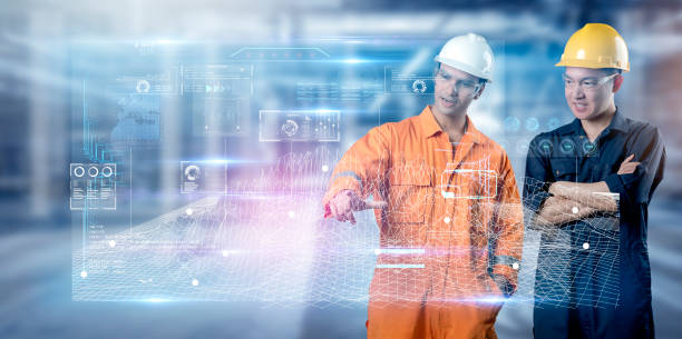 istock Engineer team working, smart factory machine IOT internet of thing digital technology futuristic, Smart manufacturing digital process AI management technology app system automate robot control 1222187561