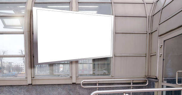 istock large blank advertising panel on glass wall by modern pedestrian subway in spring 1222189150