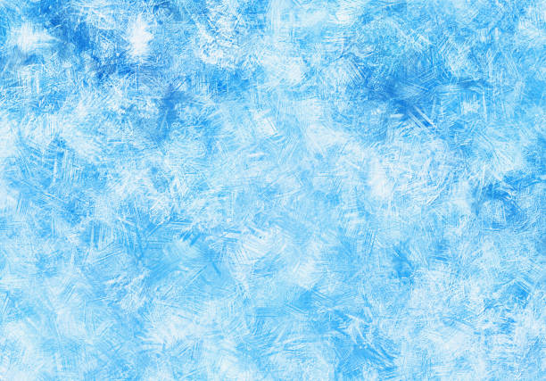 냉동 겨울 창 유리 배경 - ice stock illustrations