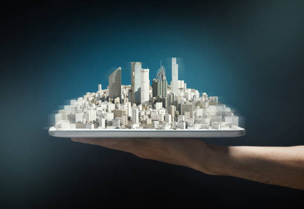 istock City of future on hand with glow 1222197160