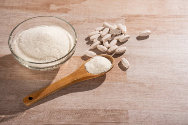 istock Pills and collagen protein powder - Hydrolyzed 1222200035