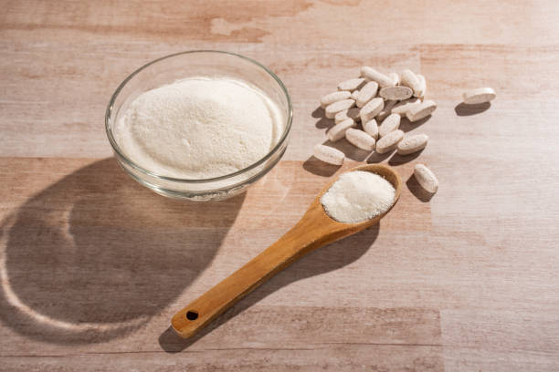 istock Pills and collagen protein powder - Hydrolyzed 1222200047