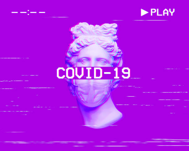 istock Creative concept.  Apollo statue In Medical Mask 1222202788