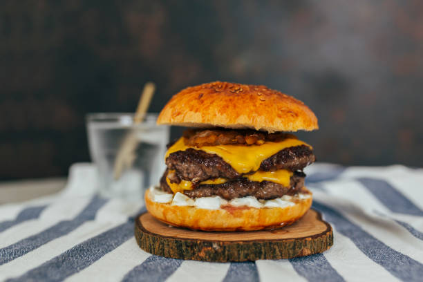 istock Homemade Double Cheeseburger 1222205303