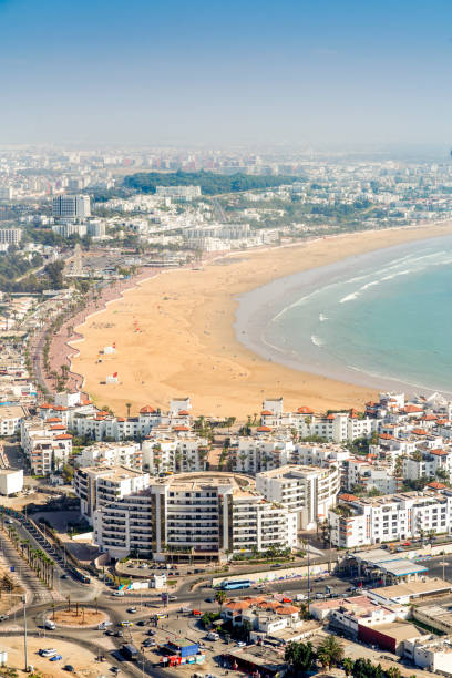 istock White modern architecture surrounding amazingly wide sandy beach in Agadir, Morocco 1222207212