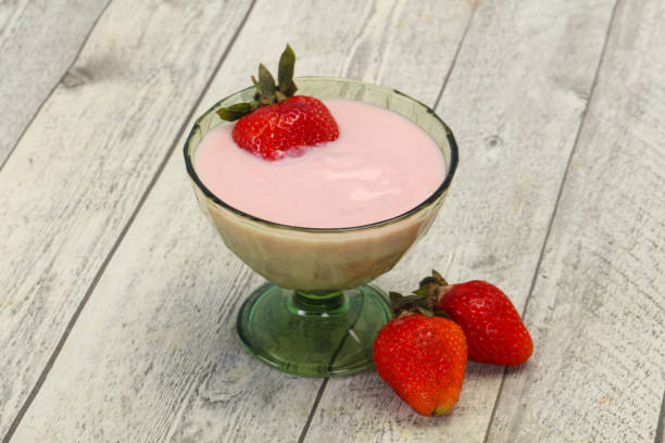 istock Yoghurt with strawberry in the bowl 1222209108