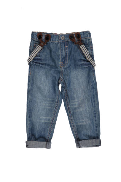 istock Children's jeans on a white background 1222215569