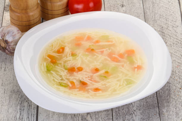 istock Chicken soup with noodles 1222215738