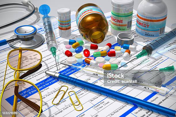 Concetto Medicopharmacy - Fotografie stock e altre immagini di Acido acetilsalicilico - Acido acetilsalicilico, Antibiotico, Antidolorifico