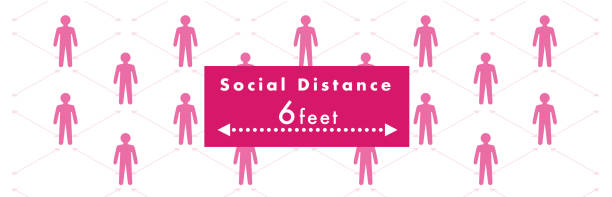 istock Social distancing set of icons 1222216247