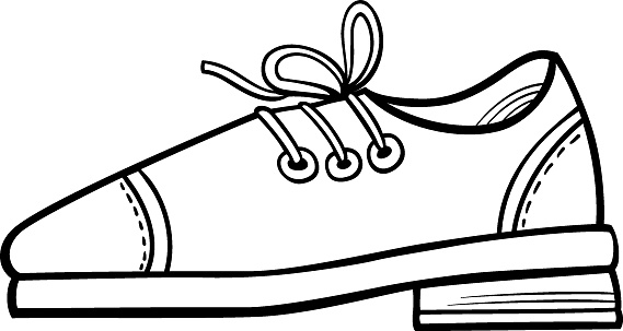 Black and White Cartoon Illustration of Shoe Leather Object Clip Art Coloring Book Page