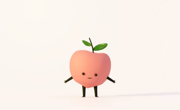 istock Peach fruit cute cartoon character. 1222224617