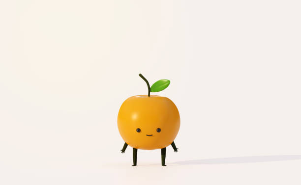 istock Orange fruit cute cartoon character. 1222224618