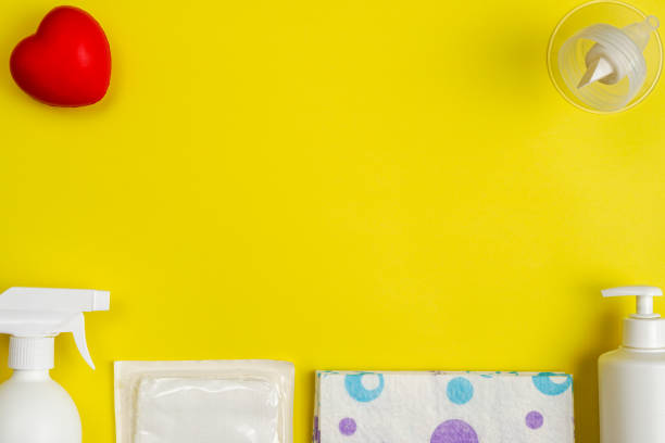 istock Breast pump flanges with baby shower gel 1222226299