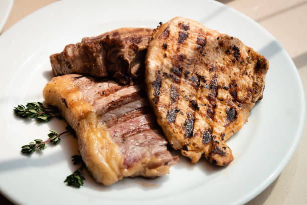 istock Grilled Meat On A White Dish 1222226440