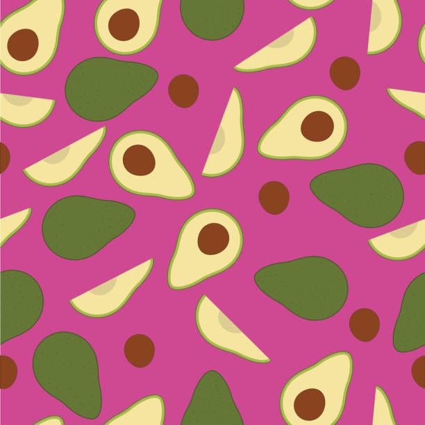 Avocado seamless pattern illustration vector art vector art illustration