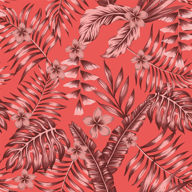 istock Tropical plants abstract colors seamless living color background 1222228780