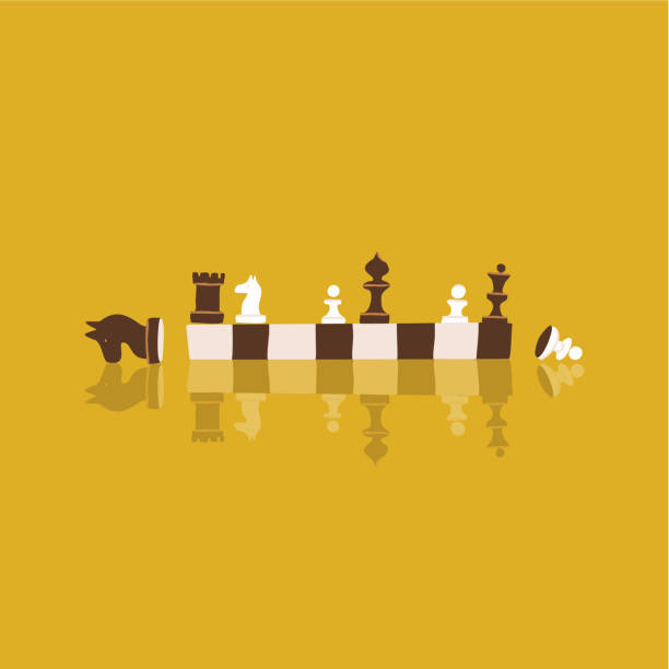 Banner with chess pieces on a chessboard. A poster representing a chess competition or section. Poster with place for text invitation to play chess. Flat vector hand drawn illustration Banner with chess pieces on a chessboard. A poster representing a chess competition or section. Poster with place for text invitation to play chess. Flat vector hand drawn illustration. board game piece stock illustrations