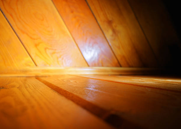 istock Diagonal orange wooden boards background 1222229053