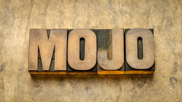 istock mojo word in vintgae wood type 1222233457