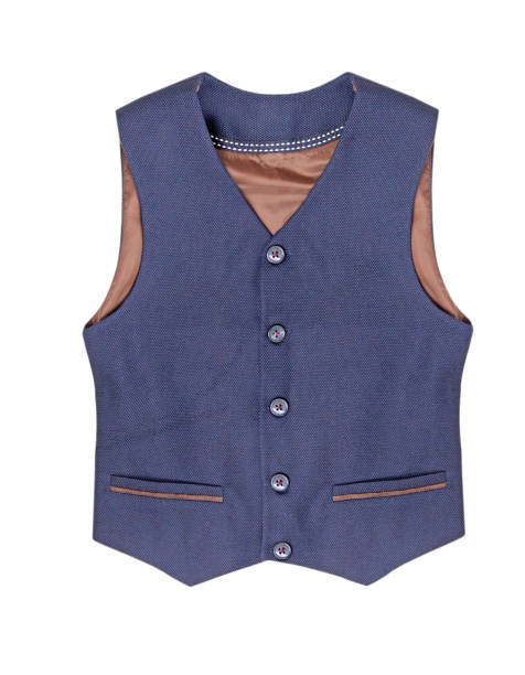 istock Blue vest with buttons isolated on a white background 1222234920