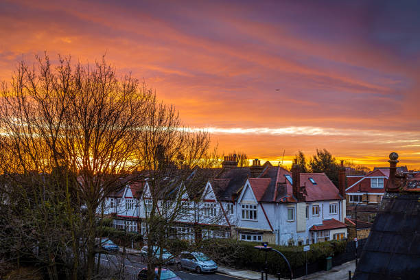 istock Sunset in London suburb area, England, UK 1222235610
