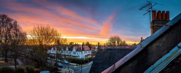 istock Sunset in London suburb area, England, UK 1222235620
