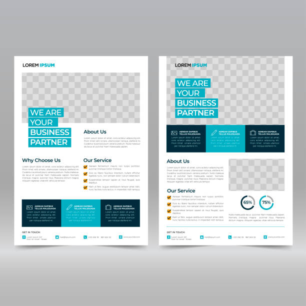 Business Brochure Flyer Design Template Business Brochure Flyer Design Template Vector Illustration flyer leaflet stock illustrations