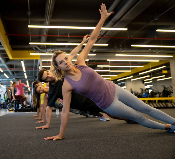 istock Beautiful woman training at the gym 1222239630