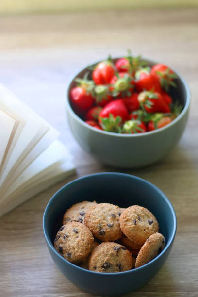 istock Cookies, Strawberries and Book 1222242682