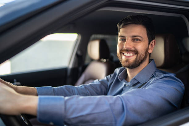 istock Portrait of driver smiling 1222245659