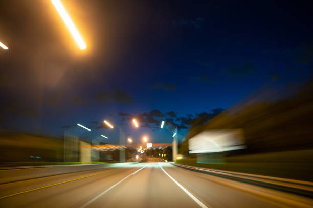 istock Empty expressway at night in Miami Florida during pandemic 1222246122