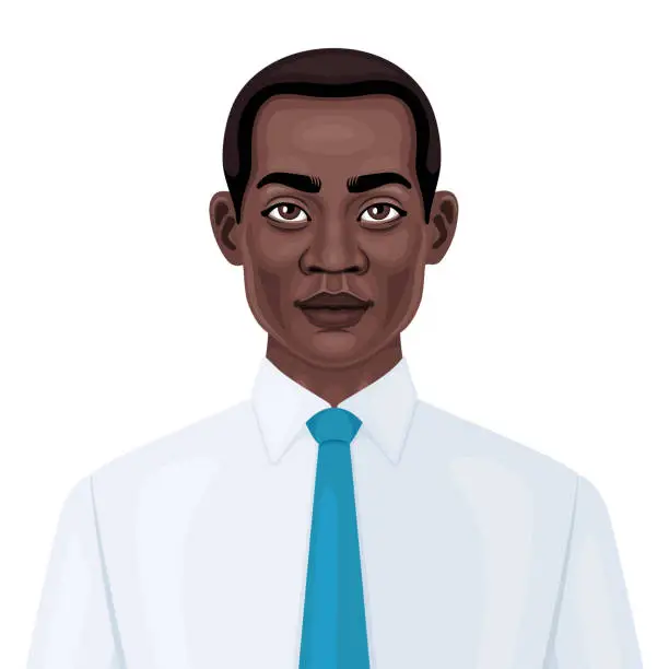 Vector illustration of Young African American Man