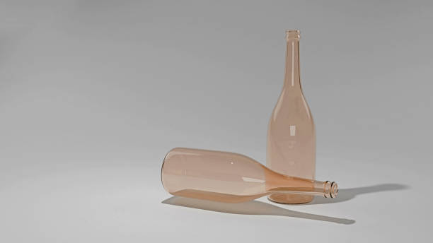 istock 3D render Of clear Glass Bottle on isolated background. 1222247172