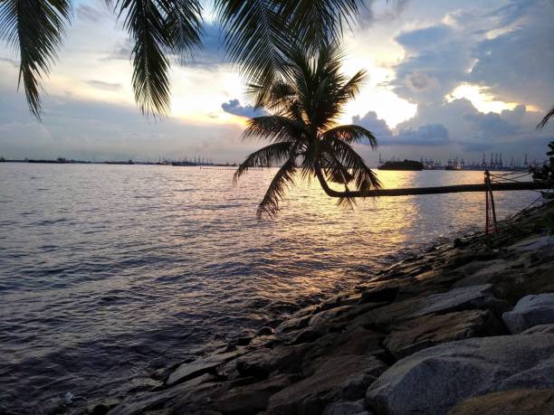 istock Beautiful sunset view from a sea shore 1222248920